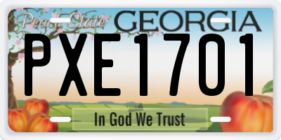 GA license plate PXE1701