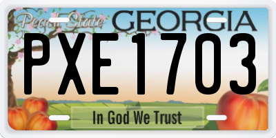 GA license plate PXE1703