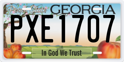 GA license plate PXE1707