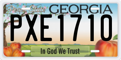 GA license plate PXE1710