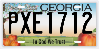 GA license plate PXE1712