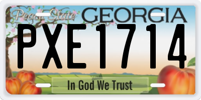 GA license plate PXE1714