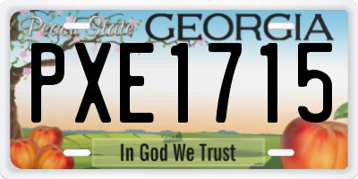 GA license plate PXE1715