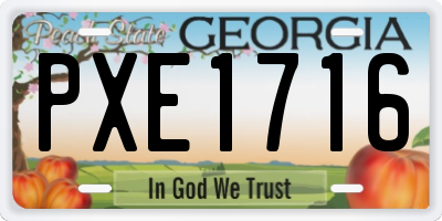 GA license plate PXE1716
