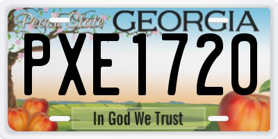 GA license plate PXE1720