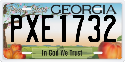 GA license plate PXE1732