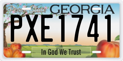 GA license plate PXE1741