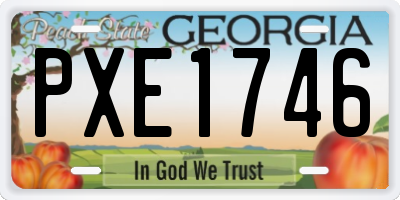 GA license plate PXE1746