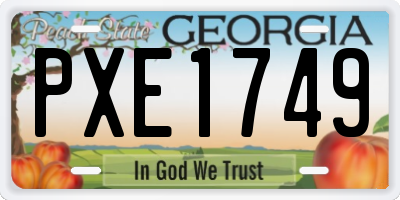 GA license plate PXE1749