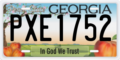 GA license plate PXE1752