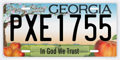 GA license plate PXE1755