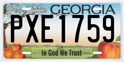 GA license plate PXE1759