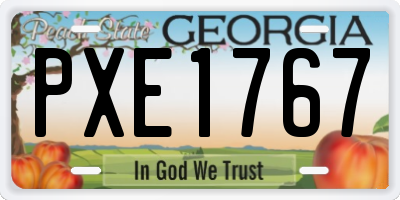 GA license plate PXE1767