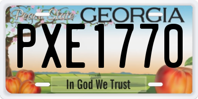 GA license plate PXE1770