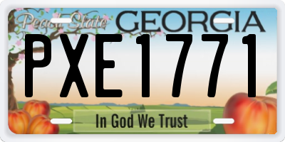 GA license plate PXE1771