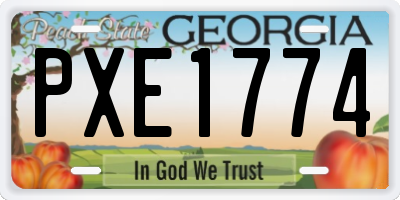 GA license plate PXE1774
