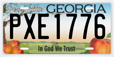 GA license plate PXE1776