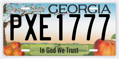 GA license plate PXE1777