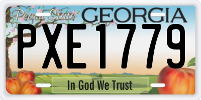 GA license plate PXE1779