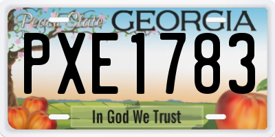 GA license plate PXE1783