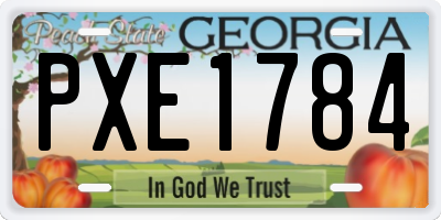 GA license plate PXE1784