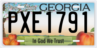 GA license plate PXE1791