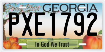 GA license plate PXE1792