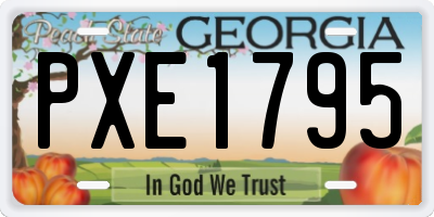 GA license plate PXE1795