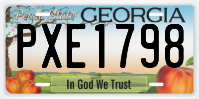 GA license plate PXE1798