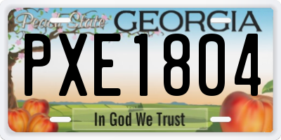 GA license plate PXE1804