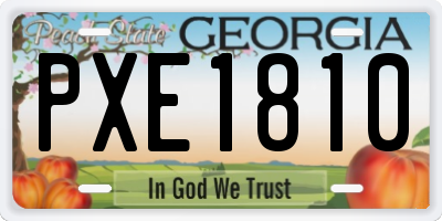 GA license plate PXE1810