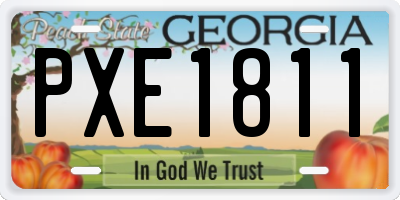 GA license plate PXE1811