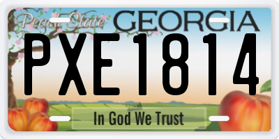 GA license plate PXE1814