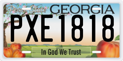 GA license plate PXE1818