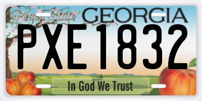 GA license plate PXE1832