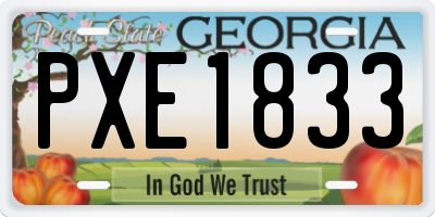 GA license plate PXE1833