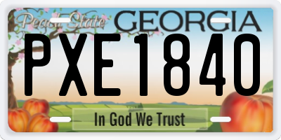 GA license plate PXE1840
