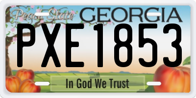 GA license plate PXE1853