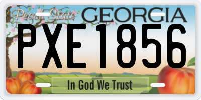 GA license plate PXE1856