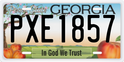 GA license plate PXE1857