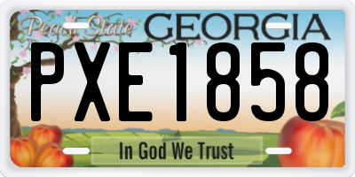 GA license plate PXE1858