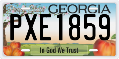 GA license plate PXE1859