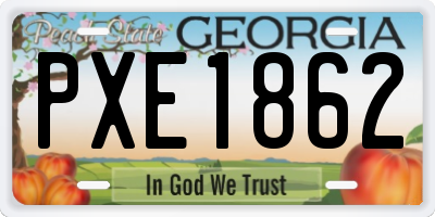 GA license plate PXE1862