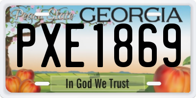 GA license plate PXE1869