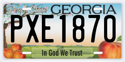 GA license plate PXE1870