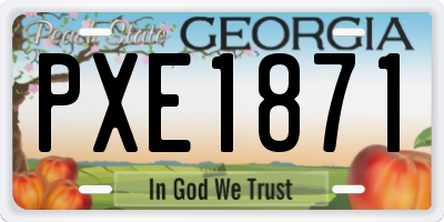 GA license plate PXE1871