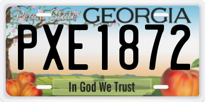 GA license plate PXE1872