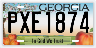 GA license plate PXE1874
