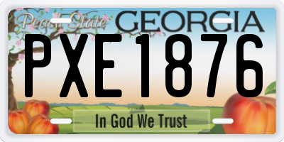 GA license plate PXE1876