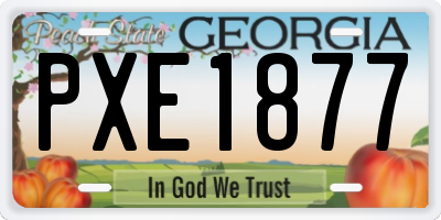 GA license plate PXE1877